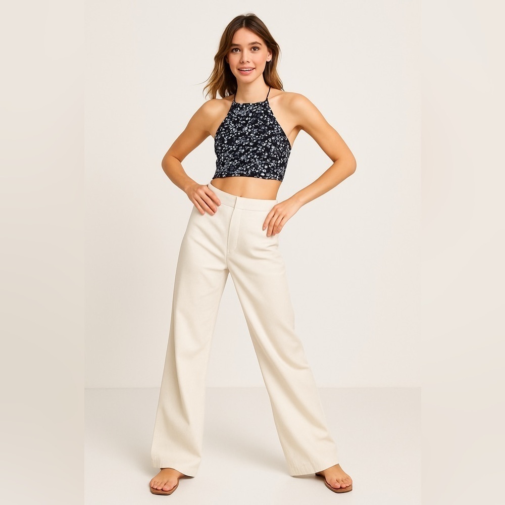 ARITZIA  SUNDAY BEST Stoker Halter Tie Crop Top